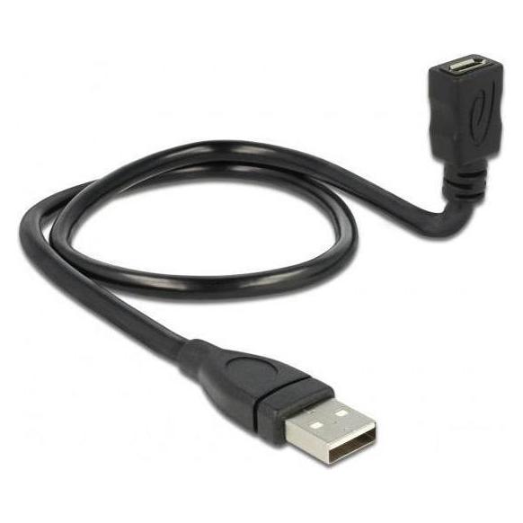 Delock Kabel USB Typ-A Stecker USB Micro-B Buchse (0.50 m, USB 2.0) (83922)