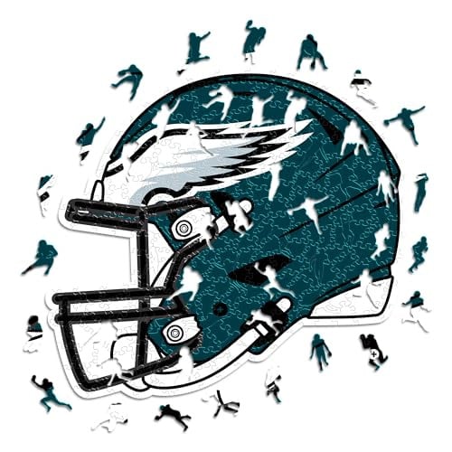 Iconic Puzzles Philadelphia Eagles Helm Officieel Gelicentieerde NFL Houten Puzzel 500 Stuks