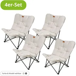 4er Set Campingstuhl oder Campinghocker, Stofffarbe Campingstuhl: Grau, Campingstuhl: Titan