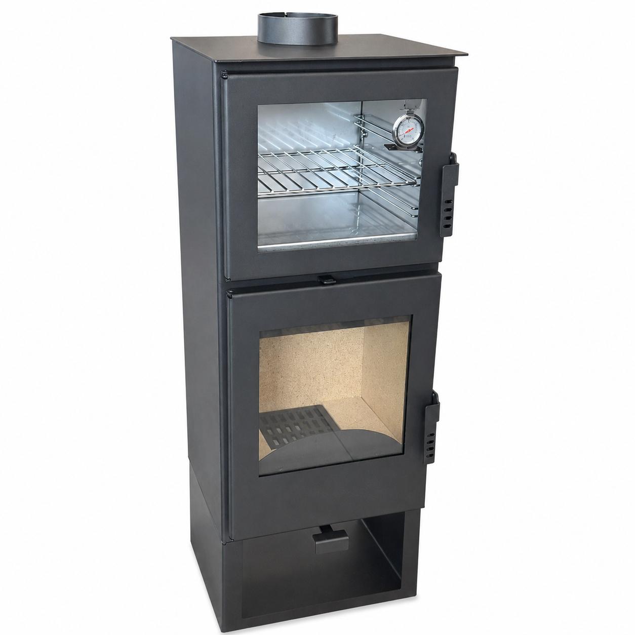 Kaminofen Verso Sophia F 7.5 kW mit Edelstahl-Backfach - Holzofen für Festbrennstoff