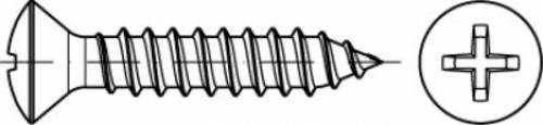 TOOLCRAFT TO-5377605 Linsensenkblechschrauben 22mm Kreuzschlitz Phillips Edelstahl A2 1000St.
