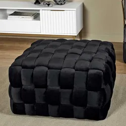 Hocker Sitzhocker aus Samt in quadratischer Form