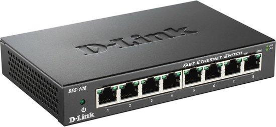 8-poorts Fast Ethernet Switch - Onbeheerd en Ventilatorloos