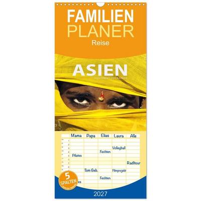 Familienplaner 2027 - Asien - Kontinent der Farben mit 5 Spalten (Wandkalender, 21 x 45 cm) CALVENDO