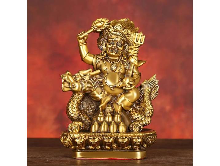 Statue de bouddha en cuivre, ornements du dieu de la richesse, pour le bureau et la maison, pour attirer la richesse, en Bronze