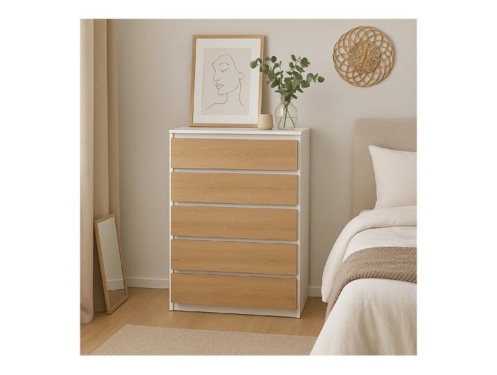 HTI-Living Kommode Kommode Weiß-Artisaneiche (Stück, 1 St., 1 Kommode ohne Dekoration), Sideboard