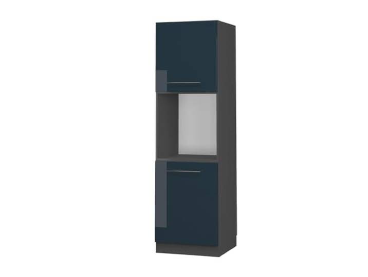 Vicco Herdumbauschrank Fame-Line, Dunkelblau Hochglanz, 60 cm MDF-Front · Soft-Close · Höhenverst. Füße · Metallgriffe · Einfache Integration