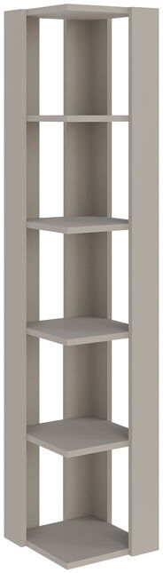 Zipcode Design Nati Modern Corner Bookcase 5 Tiers   34 x 34 x 161 cm   Space-Saving Design Sandstone 408.94cm H X 86.36cm W X 34cm D