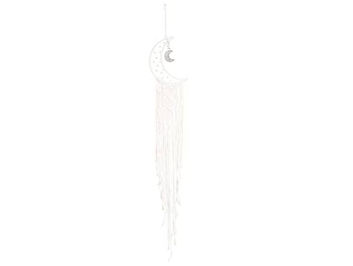 QUVIO Dromenvanger maan groot/Dream catcher/Indianen droomvanger - Wit - 20 x 92 cm (bxh)