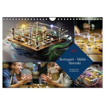 Brettspiel - Mühle - Abstrakt (Wandkalender 2027 DIN A4 quer), CALVENDO Monatskalender