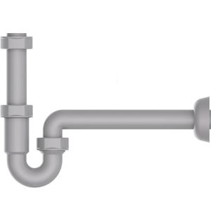 Kirchhoff Siphon ECO Röhrensiphon für Waschbecken, 1 1/4 Zoll, Kunststoff, grau
