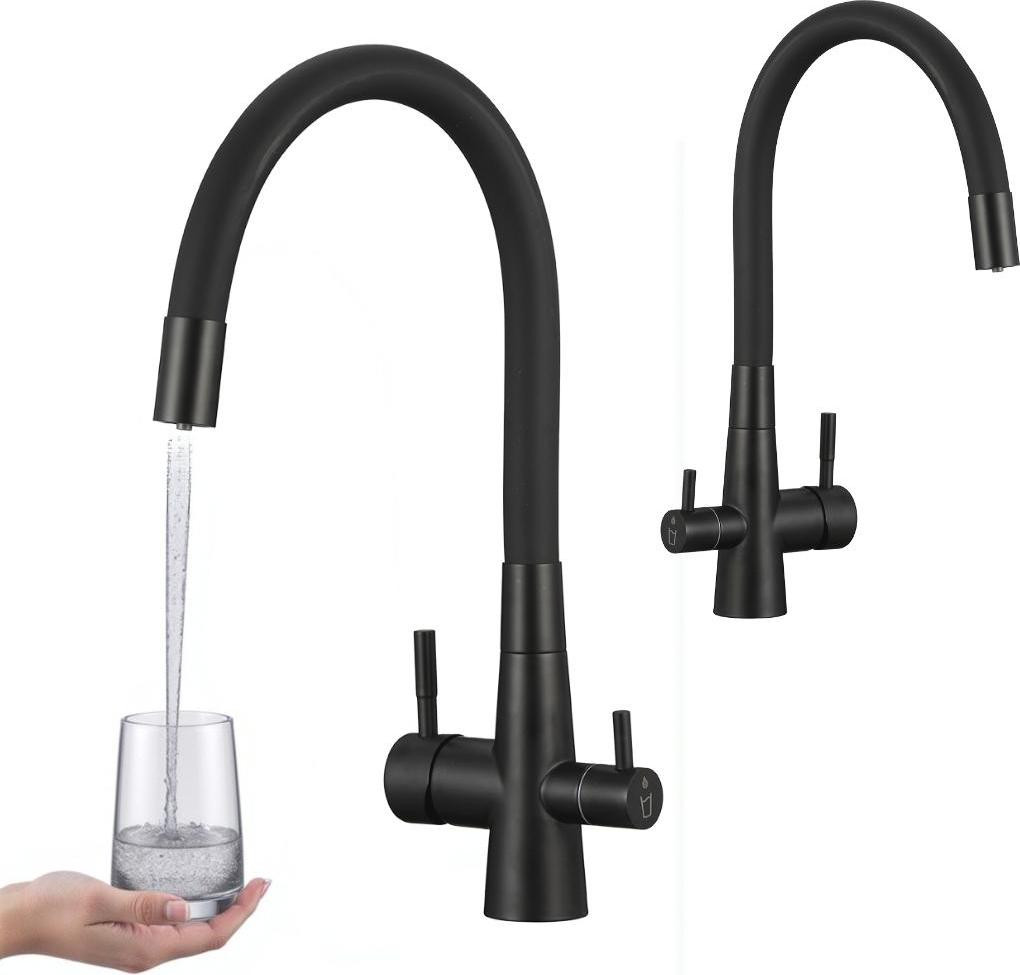 Laveo keukenkraan met flexibele 360 graden uitloop en functie voor gefilterd water