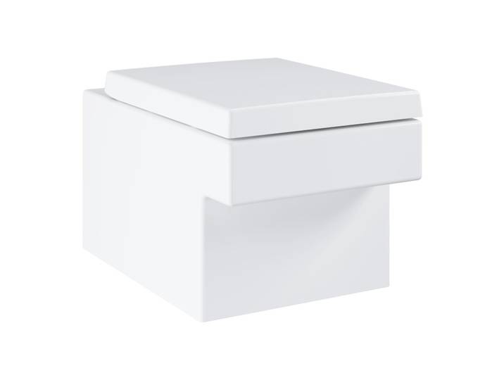 Cuvette Cube Ceramic sans bride avec fixations invisibles Blanc alpin + Abattant softclose (CubeCeramic)