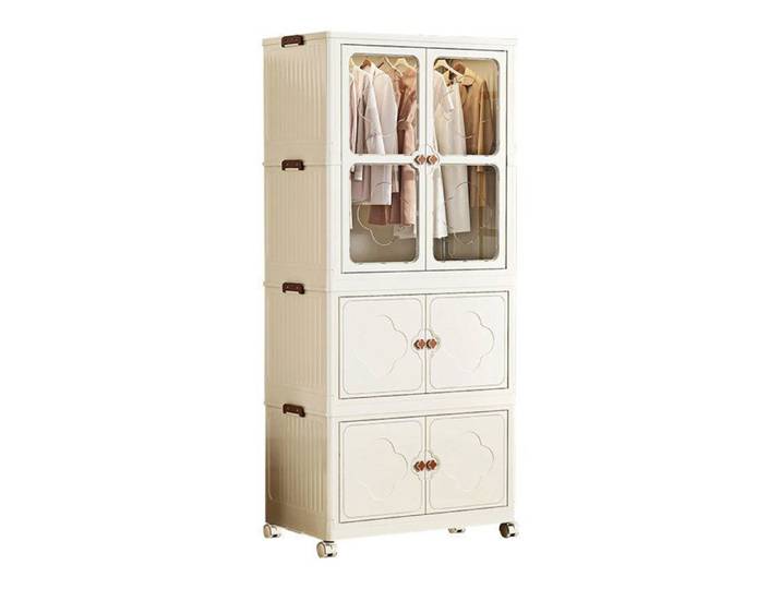 Penderie - SEVENCOMFORT - Sevencomfort - Beige - 2 cabinets et 1 penderie - 65×39×143 cm
