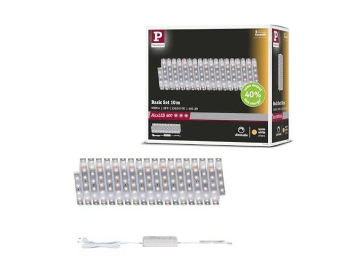 Paulmann MaxLED 500 Basis-Set 10m Warmweiß 2700K 28W Silber