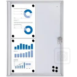 Showdown® Displays Economy XS Schaukasten 4x DIN A4 keine-Fach  silber