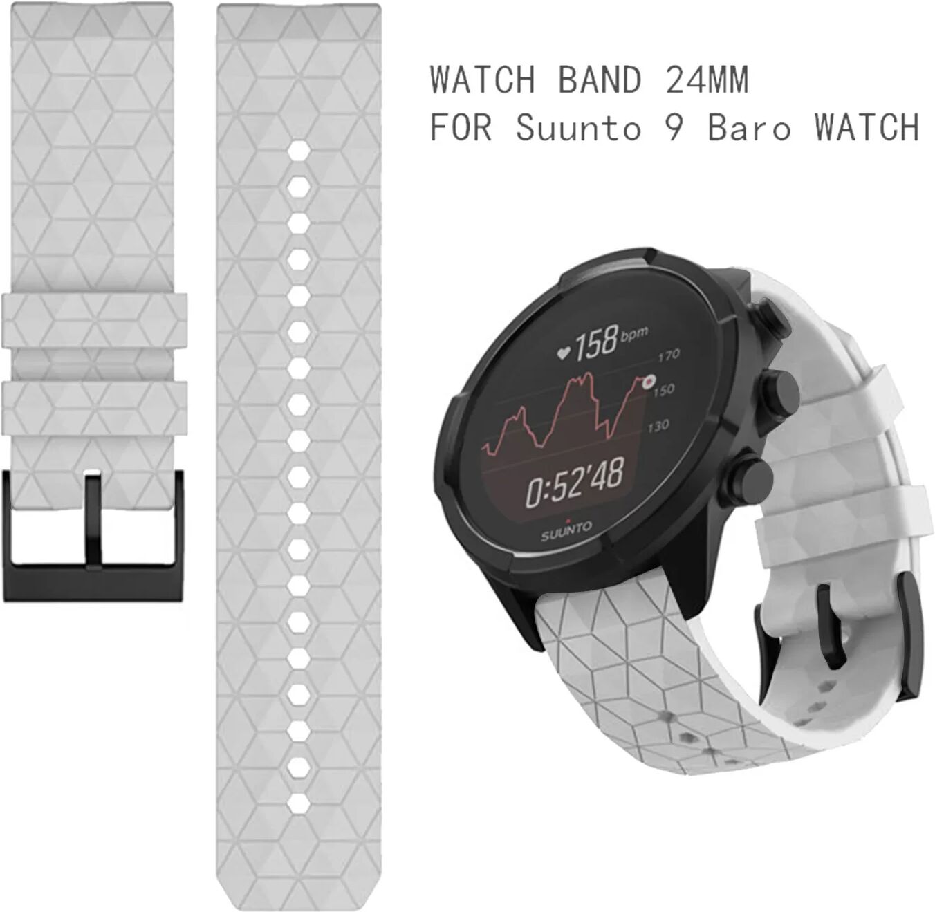 INF Uhrenarmband für Suunto Spartan Sport Wrist HR/9 Baro/9/D5/7 Weiß