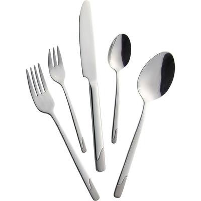 Besteck-Set MULEX "New Jersey", silber (edelstahlfarben), 60 Stk., Edelstahl 18/0, Essbesteck-Sets, teilsatiniert