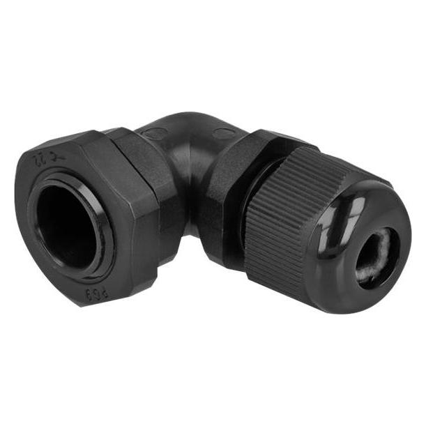 Delock Kabelverschraubung 90° gewinkelt PG9 schwarz (60294)
