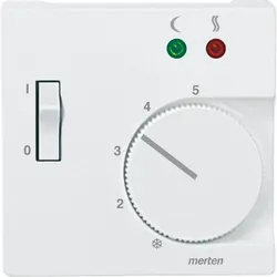 Merten 535819 Zentralplatte für Fußbodentemperaturregler-Einsatz mit Schalter, polarweiß, System M