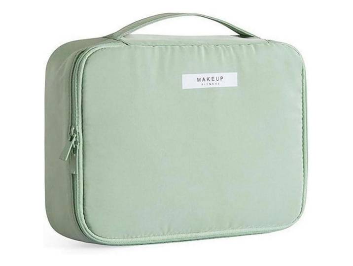 Kosmetiktasche Groß Grün, 22x2x30 cm, Badaccessoires, Kosmetikdosen