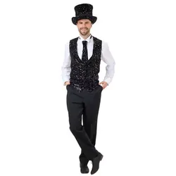 Weste "Pailletten" für Herren, schwarz