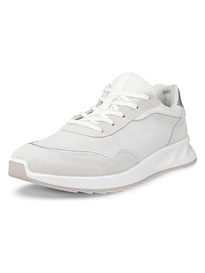 Ecco Leder-Sneakers "Otm" in Grau/ Silber - 39