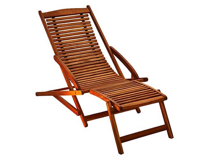 SAM Gartenliege Fuki aus Akazie, Sonnenliege aus Holz, Liegestuhl Deckchair geölt, massives Gartenmöbel