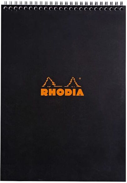 Rhodia NotePad wire black A4 squared 5st