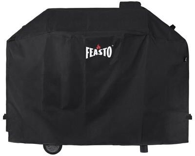 FEASTO 57-Inch Charcoal Grill Cover, 600D Waterproof BBQ Cover, Black