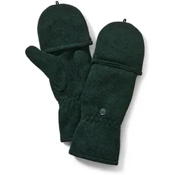 Tchibo - Strickfleece-Klappfäustlinge - Unisex - Gr. 6,5 - dunkelgrün