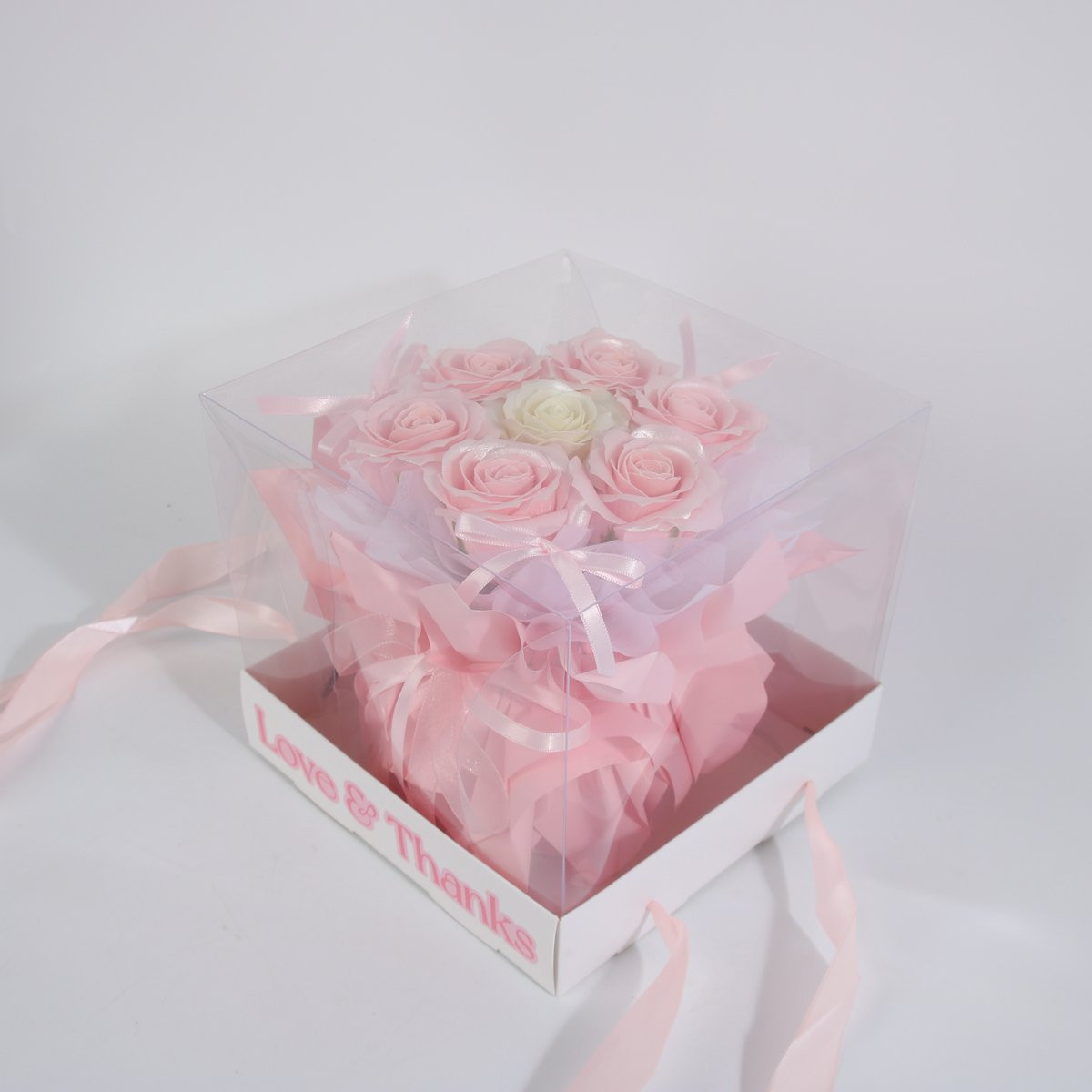 La Roselle Amsterdam Roze kunstbloemen in Luxe Geschenkdoos