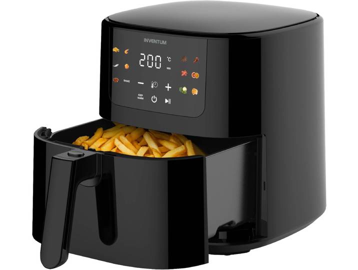 Inventum GF501HLDB Airfryer XL - 5L - 11 programma's - 70-200 °C - Tot 5 personen - Zwart