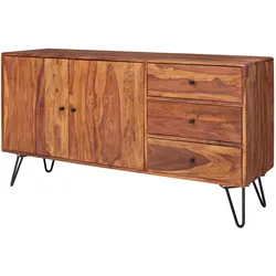 FineBuy, Kommode + Sideboard, Sideboard Braun (145 x 40 x 75 cm)