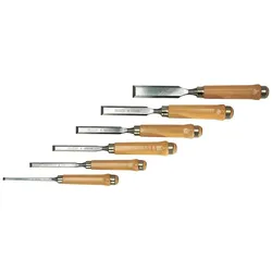Magni, Beitel, ULMIA Stechbeitelsatz 6 Stück, Grösse 6, 10, 12, 16, 20, 26 mm mit - ovale Form, zur Bearbeitung von