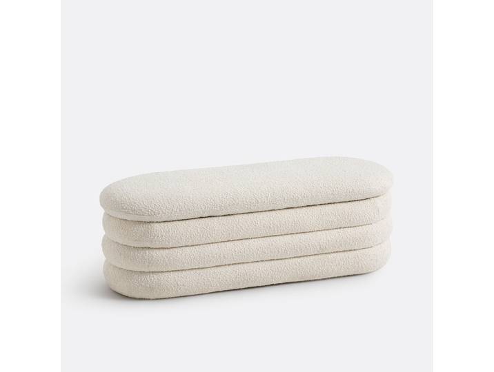 LA REDOUTE Banc, bout de lit coffre en tissu bouclette, capitonné, PILOU Beige Ecru