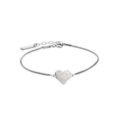 Armband LIEBESKIND BERLIN "Schmuck Geschenk Edelstahl Armkette Herz", silber (edelstahlfarben), Armbänder, Damen, 20cm, Edelstahl, Armband