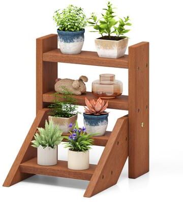 Costway Solid Wood Plant Stand for Flowerpots and Succulents