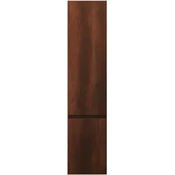 burgbad Lin20 Hochschrank wandhängend mit eine Tür inklusive Wäschekorb, Türanschlag links, 400x345x1760mm, HSPG040LF5359, Farbe: Eiche Dekor Rost