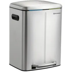 Helloshop26 - Küchenabfalleimer mit 2 Eimern 2 x 20 Liter zwei Kunststoff-Inneneimer Klappdeckel Griff Soft-Close-Mechanismus 12_0003614