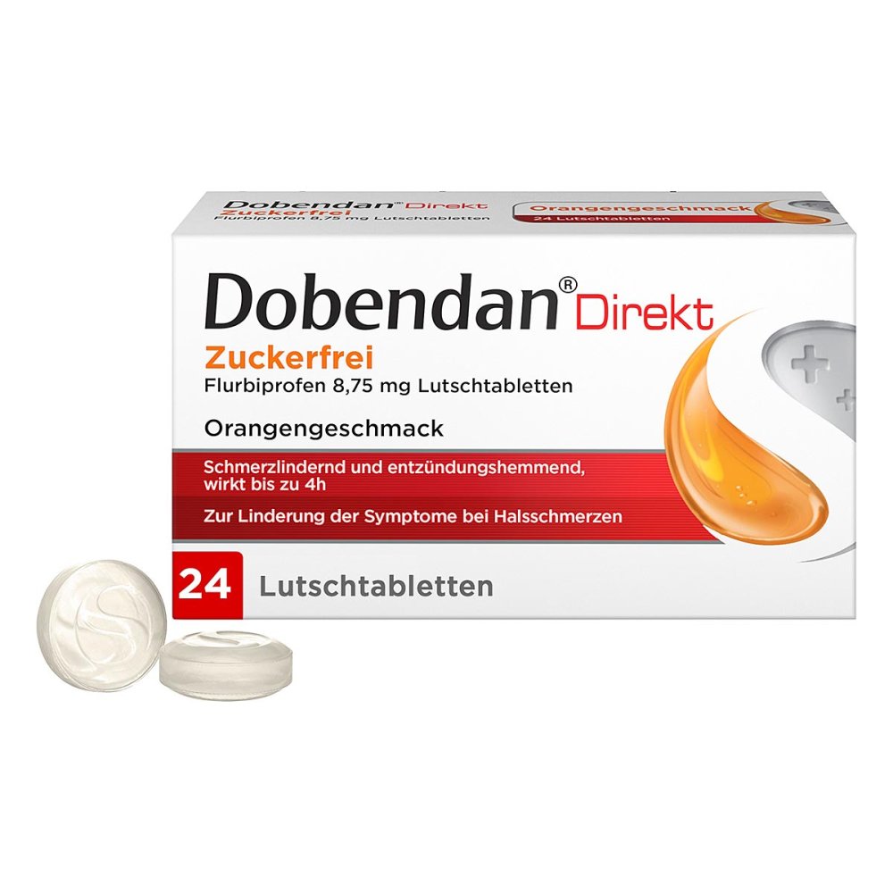 Reckitt Benckiser Deutschland GmbH Dobendan Direkt Zuckerfrei Lutschtabletten gegen Halsschmerzen 10326895