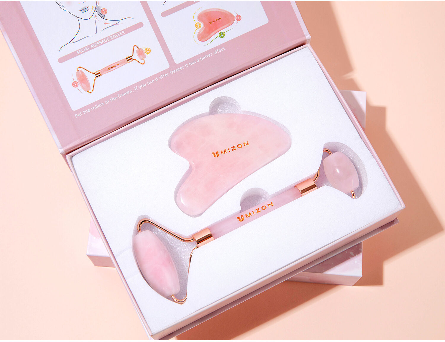 MIZON Facial Massage Roller & Gua Sha Gift Set
