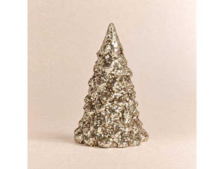 Weihnachtsbaumschmuck mit Goldglitzer, H 12 cm