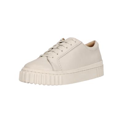 Sneaker CLARKS "Mayhill", Damen, Gr. 42, weiß, Leder, Schuhe Sneaker, mit modischer gerippter Chunky-Sohle
