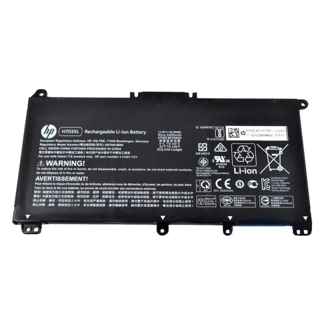 HP 3C Laptop Battery, 41Wh, 3.6Ah, Li-ion, HT03041XL-PR+PL, HT03XL (3 Zellen, 3600 mAh) (L11119-855)