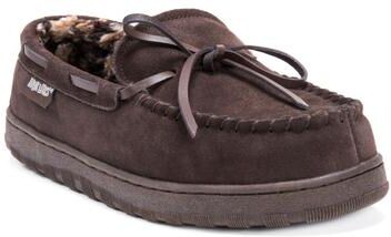 MUK LUKS Paul Printed Berber Suede Moccasin - Mens 9 Brown Slipper Medium