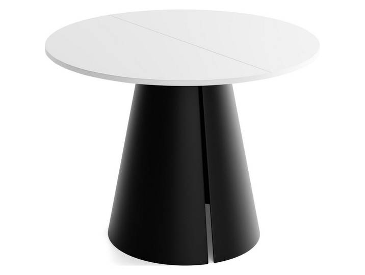 ESSTISCH Lamio runder ausziehbarer, Weiß 120-200/120/76 cm