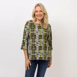 KIM & CO. Shirt, 3/4-Arm Crash Jersey Rundhalsausschnitt figurumspielend