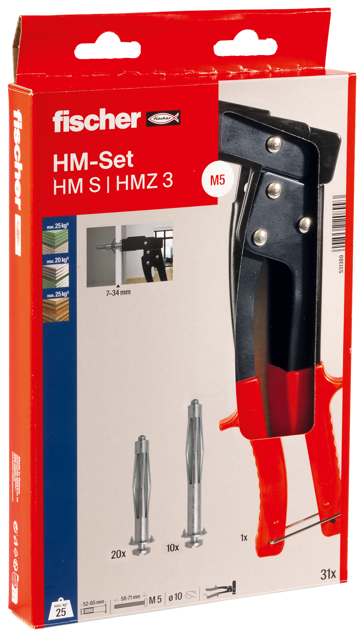 fischer Deutschland Vertriebs GmbH fischer Montage Set Hohlraumbefestigung 531389