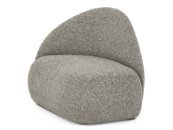 Sessel GANI Grau Strukturstoff Trinu ohne Hocker 88 x 82 x 68cm